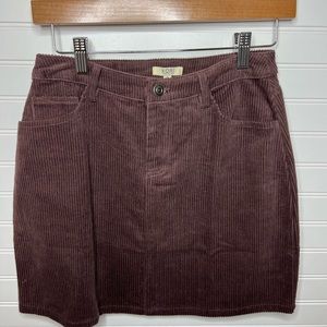 Small Brown Corduroy Mini Skirt